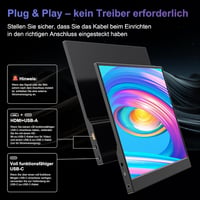 Laptomo 15.6" hordozható monitor 1080P FHD IPS kijelző USB-C HDMI - 15.6'' Portable Monitor 6
