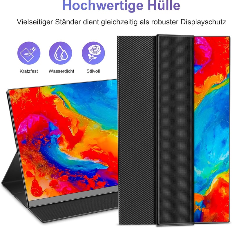 Laptomo 15.6" hordozható monitor 1080P FHD IPS kijelző USB-C HDMI - 15.6'' Portable Monitor