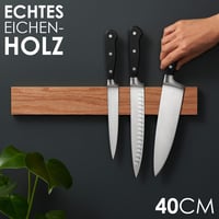 LARHN Mágneses Kés Tartó Tölgyfa 40cm Erős Mágnessel Konyhai Eszközökhöz 2