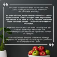 LARHN Mágneses Kés Tartó Tölgyfa 40cm Erős Mágnessel Konyhai Eszközökhöz 6