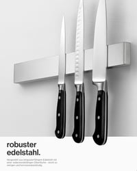 LARHN Mágneses Késtartó Sín 40 cm - Rozsdamentes Acél Fali Késtartó - Konyhai Késrendező Blokk Kések Nélkül 5