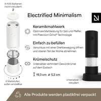 Lars Nysøm Set električnih mlinaca za sol i papar s podloškom - Automatski set za mljevenje začina 4
