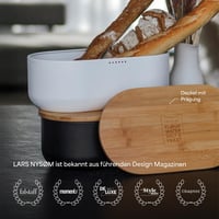LARS NYSØM Ægte fém kenyérdoboz bambusz fedéllel/vágódeszkával - szénfekete - 34,5x18,5x15,8 cm 5