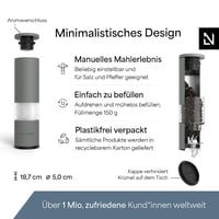 LARS NYSØM Só és Borsőrlő Szett Kerámia Őrlővel, Rozsdamentes Acél, 2 Darab, Hamuszürke 4