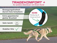 LASALINE Kutyahám X-Back Canicross Bikejoring Szánhúzás Fekete-Világoskék 5