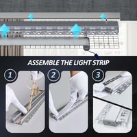 LASLUX Alumínium LED profil U-alakú 2m, diffúzorral és végzáróval, beépíthető 5