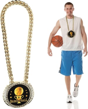 Lasuroa basketbalová MVP medaila na krk - zlatá - 15 cm