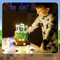 Lasuroa Pixel Narodeninová tortová sviečka – Zelená pixelová číslicová sviečka, dekorácia na tortu na svadbu, výročie a narodeniny, 6 ks 7