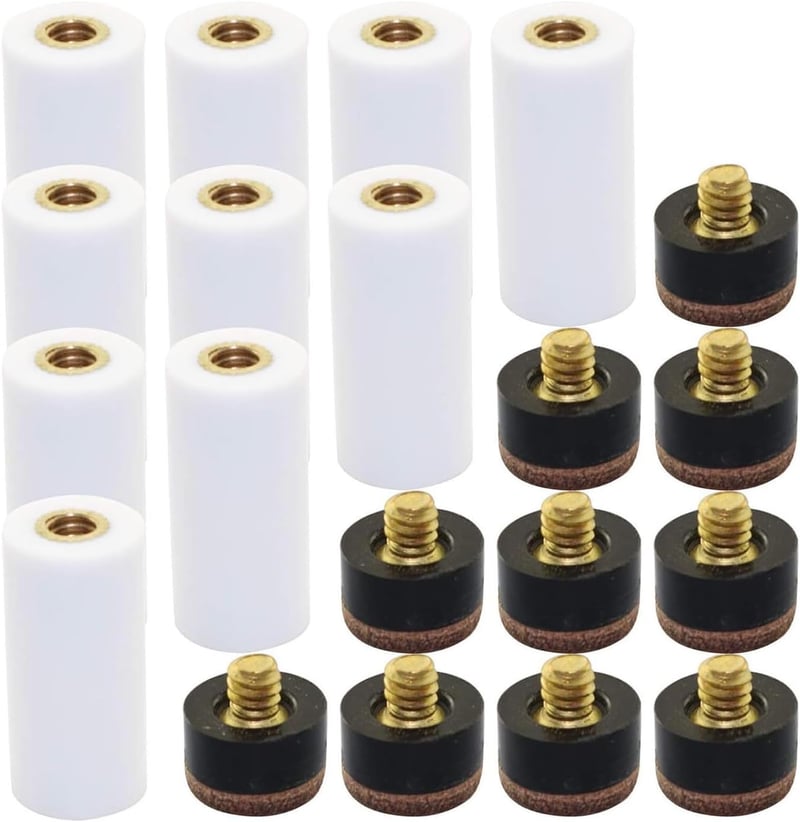 LATRAT 20db 10mm Biliárd Cue Csavar Fejhez Billiárd Dákó Csere Alkatrész Barna