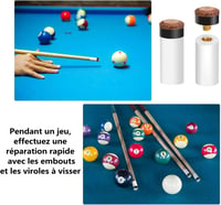 LATRAT 20db 10mm Biliárd Cue Csavar Fejhez Billiárd Dákó Csere Alkatrész Barna 2
