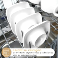 LATRAT 4 darabos fehér kerámia tojástartó készlet polccal, négyzet alakú 4