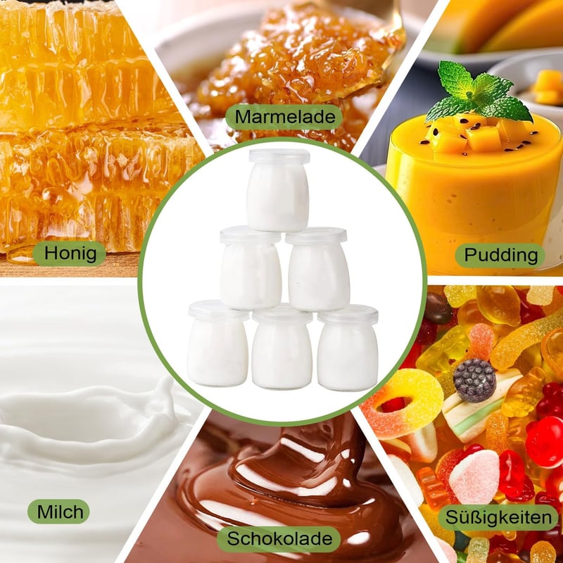 LATRAT Joghurt Üveg Fedővel 150ml Puding Desszert Pohár