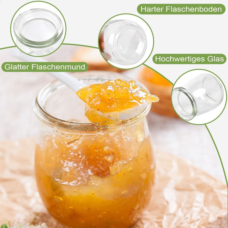 LATRAT Joghurt Üveg Fedővel 150ml Puding Desszert Pohár