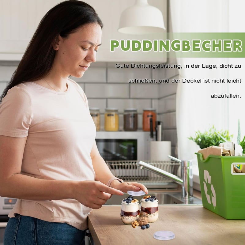 LATRAT Joghurt Üveg Fedővel 150ml Puding Desszert Pohár