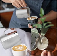 LATRAT rozsdamentes acélból készült tejkiöntő 350ml cappuccino és latte készítéshez 6