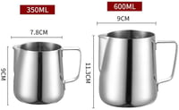 LATRAT rozsdamentes acélból készült tejkiöntő 350ml cappuccino és latte készítéshez 2