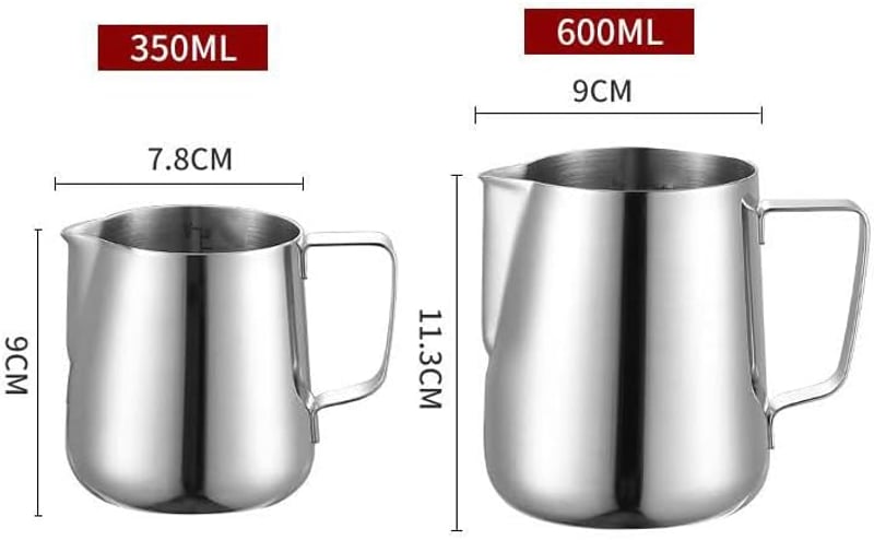 LATRAT rozsdamentes acélból készült tejkiöntő 350ml cappuccino és latte készítéshez