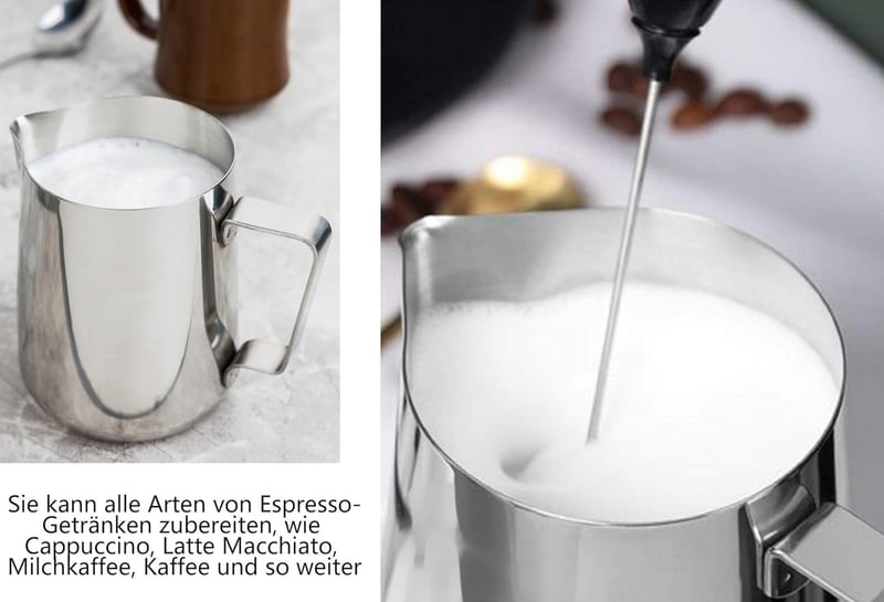 LATRAT rozsdamentes acélból készült tejkiöntő 350ml cappuccino és latte készítéshez