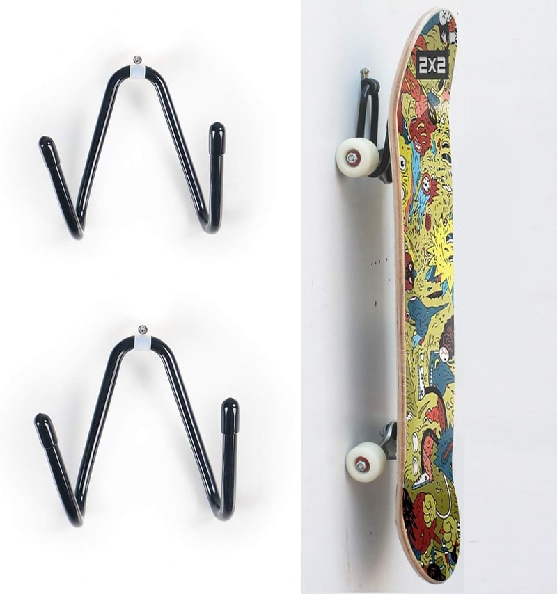 LATTCURE Skateboard Fali Tartó 2 Darabos Szett - Alumínium Gördeszka Longboard Penny Board Felfüggesztő Konzol Csavarokkal