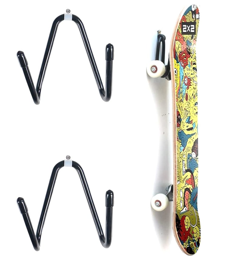 LATTCURE Nástenný držiak na skateboard, 2-dielna súprava - Hliníkový závesný držiak na skateboard, longboard, penny board so skrutkami.