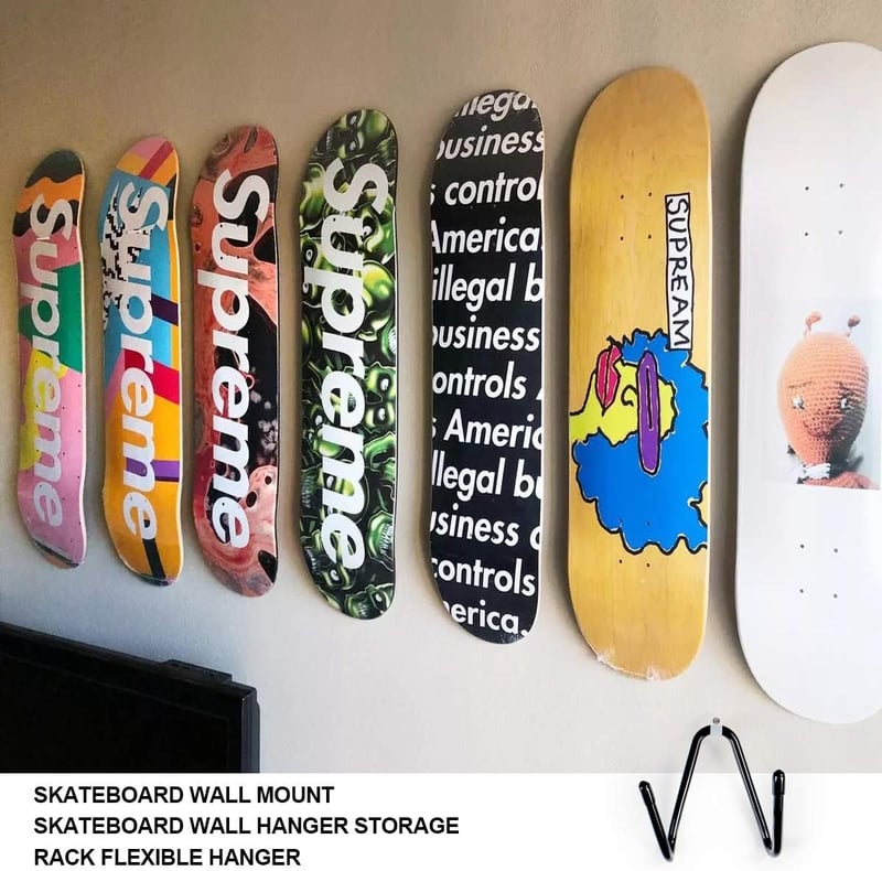 LATTCURE Skateboard Fali Tartó 2 Darabos Szett - Alumínium Gördeszka Longboard Penny Board Felfüggesztő Konzol Csavarokkal