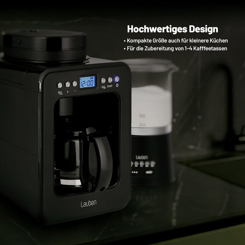 Lauben Grind&Drip 600BB kávéfőző beépített kávédarálóval, 0,56L, 2-4 csésze