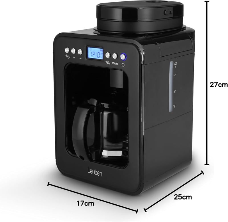 Lauben Grind&Drip 600BB kávéfőző beépített kávédarálóval, 0,56L, 2-4 csésze
