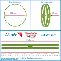 Läufer Rondella X-Band Hercules extra veľké krížové gumičky 250x25 mm, priemer 160 mm, balenie 500 g, farebný mix 2
