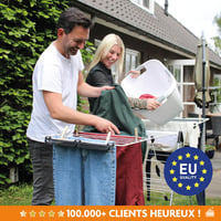 LaundrySpecialist Bobby Összecsukható Ruhaszárító - 29m Szárítóhossz - 4 Görgővel - Magas Szárnyakkal Hosszú Ruhákhoz - Helytakarékos Tárolá 8