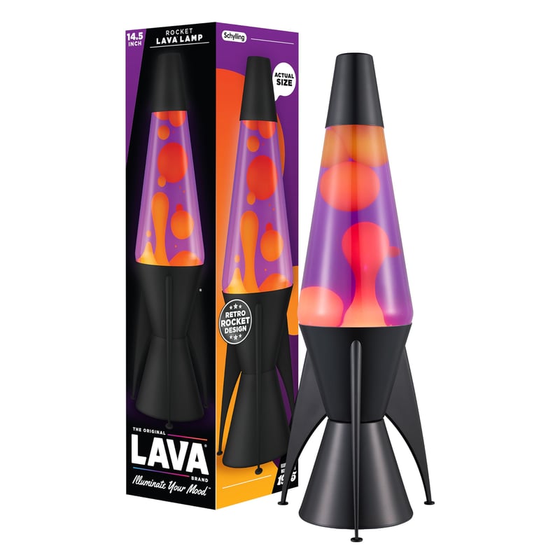 LAVA Evenfall Rocket lava lampa sa žutim voskom i ljubičastom tekućinom, 37 cm
