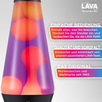 LAVA Evenfall Rocket lávalámpa sárga viasszal, lila folyadékkal, 37 cm 3