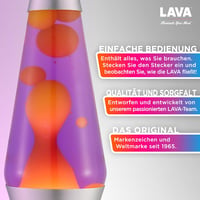 LAVA Lávlámpa 2125 Sárga Viasz Lila Folyadék Ezüst Talp 37cm Mozgólámpa - Yellow/Purple 3
