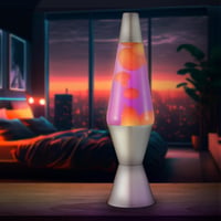 LAVA Lávlámpa 2125 Sárga Viasz Lila Folyadék Ezüst Talp 37cm Mozgólámpa - Yellow/Purple 7