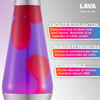 Lava Lite Lava Lamp 2121 Lava lampa – ružičasti vosak, ljubičasta tekućina, srebrno postolje, originalna lampa od 14,5 inča 3