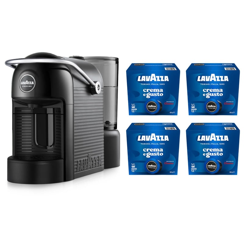 Lavazza A Modo Mio Jolie Evo Espresso Kávégép – Fekete, 0,6 L víztartály, 36% újrahasznosított műanyag, 64 db kapszulával