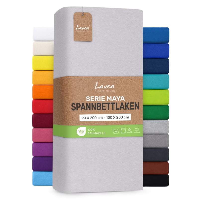 Napínacia plachta Lavea Maya Jersey 100x200 cm – 100 % bavlna, certifikát OekoTex100, s elastickým lemom