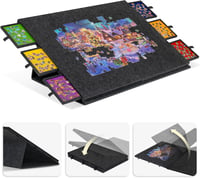 Lavievert Összecsukható Puzzle Tábla 2-in-1 Állvánnyal, Dönthető Kirakós Asztal 6 Fiókkal, Filc Felülettel, Hordozható Puzzle Tároló 2000 Da 1