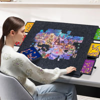 Lavievert Összecsukható Puzzle Tábla 2-in-1 Állvánnyal, Dönthető Kirakós Asztal 6 Fiókkal, Filc Felülettel, Hordozható Puzzle Tároló 2000 Da 7