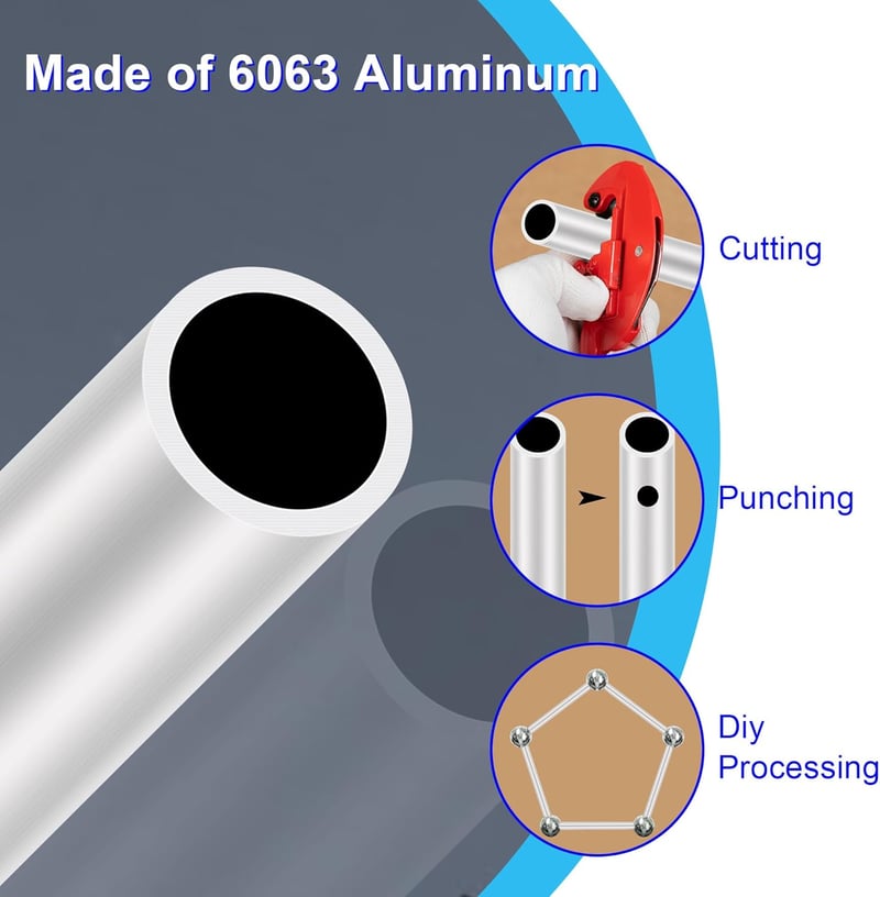 LAVMHAB 6063 Alumínium Körcső 23x20mm 1,5mm Falvastagság 300mm Hosszú Ezüst Csövek Polírozott Felülettel (2 db)