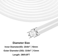 LAVMHAB Átlátszó PVC Tömlő 10x13mm - 3m Hosszú Flexibilis Műanyag Vízcső - Vegyszerálló Univerzális Csővezeték Folyadékszállításhoz 2