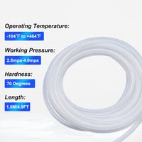 LAVMHAB Élelmiszeripari Szilikon Cső 10mm/13mm - 1,5m Átlátszó Flexibilis Tömlő Víz, Levegő Szállításához Pumpákhoz 2