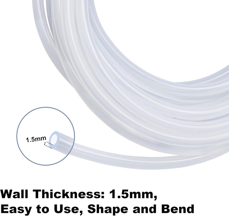 LAVMHAB Élelmiszeripari Szilikon Cső 10mm/13mm - 1,5m Átlátszó Flexibilis Tömlő Víz, Levegő Szállításához Pumpákhoz