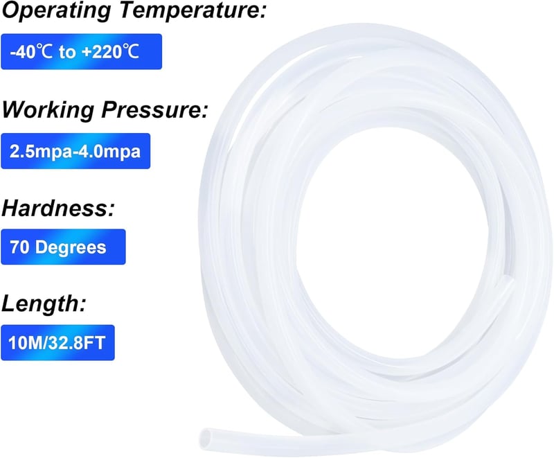 LAVMHAB Élelmiszeripari Szilikon Cső 3x5mm 10m - Átlátszó Flexibilis Víz-Levegő Tömlő Folyadékszállításhoz, Hőálló -50°C-200°C