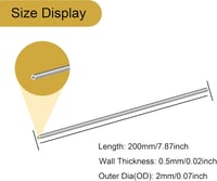 LAVMHAB Rozsdamentes Acél Cső 2mm x 0,5mm x 200mm - Ipari, Konyhai, Kerti Felhasználásra - Varratmentes Kerek Csövek (4 db) 2