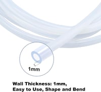 LAVMHAB Szilikon Cső 3x5mm 2m - Élelmiszeripari Minőségű Átlátszó Flexibilis Tömlő Víz, Levegő Szállításához 3