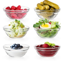 Lawei set od 12 mini staklenih zdjelica, 120 ml, promjer 9 cm, zdjelice za umake, deserte, tapas, salate, voće, složive jedna u drugu 3