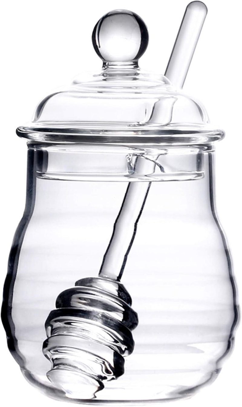 Lawei méztartó üveg kanállal és fedővel - 300 ml