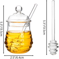 Lawei méztartó üveg kanállal és fedővel - 300 ml 2