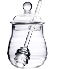 Lawei staklena posuda za med sa žlicom i poklopcem - 300 ml 1