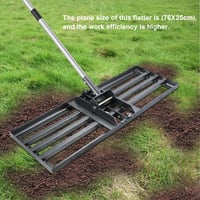 Čelične grablje za ravnanje travnjaka s glavom 76x25 cm i podesivom drškom od 180 cm – za ravnanje vrtnog tla, pijeska i trave 6